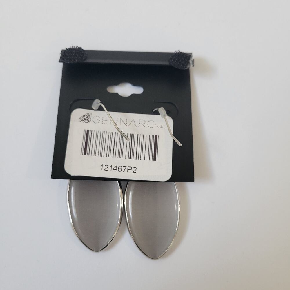 G By Gennaro Silver Tone Dangle Drop Earrings NWT - Picture 4 of 4
